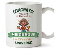 MUGFFINS Neighbour Mug - in English - Best in Universe Trophy - Original Gift - Ceramic 11oz Mug