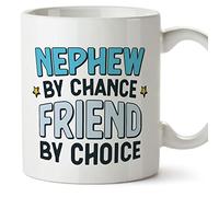 MUGFFINS Nephew Mug - in English - by Chance Friend by Choice - Funny Gift - Ceramic 11oz Mug