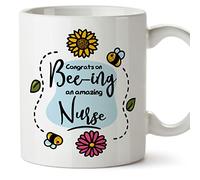 MUGFFINS Nurse Mug - in English - Thanks for Beeing Amazing - Funny Gift for Colleagues - Ceramic 11oz Mug