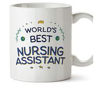 MUGFFINS Nursing Assistant Mug - in English - World's Best - Funny Gift for Colleagues - Ceramic 11oz Mug