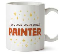 MUGFFINS Painter Man Mug - in English - I'm Awesome! - Funny Gift for Colleagues - Ceramic 11oz Mug