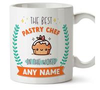 MUGFFINS Pastry Chef Mug - in English - World's Best - with Doodle - Funny Gift for Colleagues - Ceramic 11oz Mug