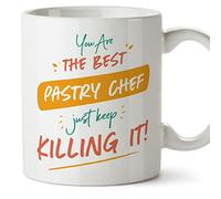 MUGFFINS Pastry Chef Woman Mug - in English - You are The Best Keep Killing it - Funny Gift for Colleagues - Ceramic 11oz Mug