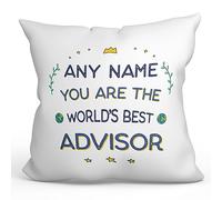 MUGFFINS Personalised Cushion for ADVISOR Padding included - in English - World's Best - Funny custom gift - Pillow: cover and filling 15.7x15.7 inches