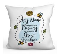 MUGFFINS Personalised Cushion for GREAT GRANDSON Padding included - in English - Thanks For Beeing - Funny custom gift - Pillow: cover and filling 15.7x15.7 inches