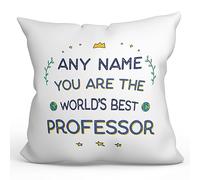 MUGFFINS Personalised Cushion for PROFESSOR Padding included - in English - World's Best - Funny custom gift - Pillow: cover and filling 15.7x15.7 inches
