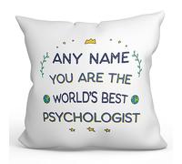 MUGFFINS Personalised Cushion for PSYCHOLOGIST Padding included - in English - World's Best - Funny custom gift - Pillow: cover and filling 15.7x15.7 inches