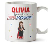 MUGFFINS Personalised Mug for Accountant Woman - in English - You are Super! - Funny Custom Gift for Colleagues - Ceramic 11oz Mug