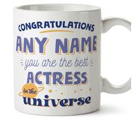 MUGFFINS Personalised Mug for Actress Woman - in English - Best in The Universe - Funny Custom Gift for Colleagues - Ceramic 11oz Mug