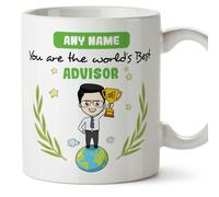 MUGFFINS Personalised Mug for Advisor man - in English - You are World's Best - Funny Custom Gift for Colleagues - Ceramic 11oz Mug