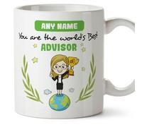 MUGFFINS Personalised Mug for Advisor Woman - in English - You are World's Best - Funny Custom Gift for Colleagues - Ceramic 11oz Mug