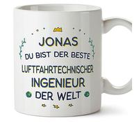 MUGFFINS Personalised Mug for Aeronautical Engineer Man - in German - Beste der Welt - Funny Custom Gift for Colleagues - Ceramic 11oz Mug
