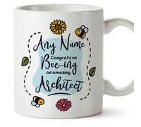 MUGFFINS Personalised Mug for Architect - in English - Thanks for Beeing - Funny Custom Gift for Colleagues - Ceramic 11oz Mug