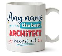 MUGFFINS Personalised Mug for Architect Man - in English - Keep it up! - Funny Custom Gift for Colleagues - Ceramic 11oz Mug