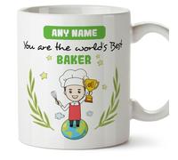 MUGFFINS Personalised Mug for Baker Man - in English - You are World's Best - Funny Custom Gift for Colleagues - Ceramic 11oz Mug