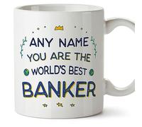 MUGFFINS Personalised Mug for Banker - in English - World's Best - Funny Custom Gift for Colleagues - Ceramic 11oz Mug