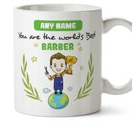 MUGFFINS Personalised Mug for Barber Man - in English - You are World's Best - Funny Custom Gift for Colleagues - Ceramic 11oz Mug