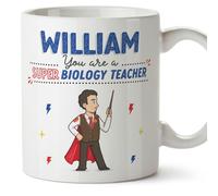 MUGFFINS Personalised Mug for Biology Teacher Man - in English - You are Super! - Funny Custom Gift for Colleagues - Ceramic 11oz Mug