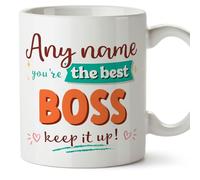 MUGFFINS Personalised Mug for BOSS Woman - in English - Keep it up! - Funny Custom Gift for Colleagues - Ceramic 11oz Mug