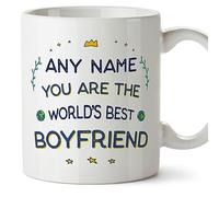 MUGFFINS Personalised Mug for Boyfriend - in English - World's Best - Funny Custom Gift - Ceramic 11oz Mug