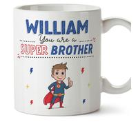 MUGFFINS Personalised Mug for Brother - in English - You are Super! - Funny Custom Gift - Ceramic 11oz Mug