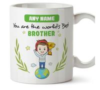 MUGFFINS Personalised Mug for Brother - in English - You are World's Best - Funny Custom Gift - Ceramic 11oz Mug