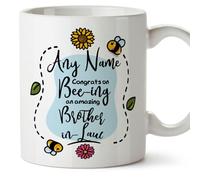 MUGFFINS Personalised Mug for Brother in Law - in English - Thanks for Beeing - Funny Custom Gift - Ceramic 11oz Mug