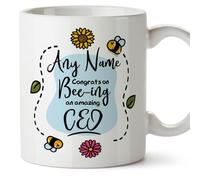 MUGFFINS Personalised Mug for CEO - in English - Thanks for Beeing - Funny Custom Gift for Colleagues - Ceramic 11oz Mug