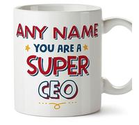 MUGFFINS Personalised Mug for CEO Woman - in English - You are Super - Funny Custom Gift for Colleagues - Ceramic 11oz Mug