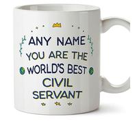 MUGFFINS Personalised Mug for Civil Servant - in English - World's Best - Funny Custom Gift for Colleagues - Ceramic 11oz Mug