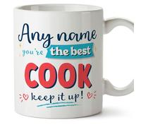 MUGFFINS Personalised Mug for Cook man - in English - Keep it up! - Funny Custom Gift for Colleagues - Ceramic 11oz Mug