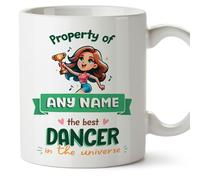 MUGFFINS Personalised Mug for Dancer Woman - in English - Property of - Funny Custom Gift for Colleagues - Ceramic 11oz Mug