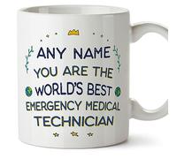 MUGFFINS Personalised Mug for Emergency Medical Technician - in English - World's Best - Funny Custom Gift for Colleagues - Ceramic 11oz Mug