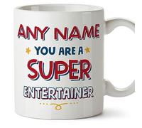 MUGFFINS Personalised Mug for Entertainer - in English - You are Super - Funny Custom Gift for Colleagues - Ceramic 11oz Mug