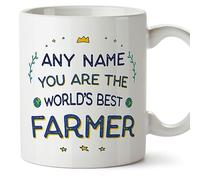 MUGFFINS Personalised Mug for Farmer - in English - World's Best - Funny Custom Gift for Colleagues - Ceramic 11oz Mug