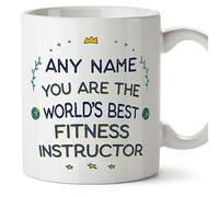 MUGFFINS Personalised Mug for Fitness Instructor - in English - World's Best - Funny Custom Gift for Colleagues - Ceramic 11oz Mug
