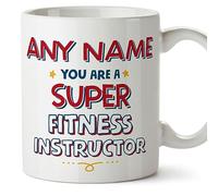 MUGFFINS Personalised Mug for Fitness Instructor - in English - You are Super - Funny Custom Gift for Colleagues - Ceramic 11oz Mug