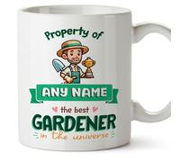 MUGFFINS Personalised Mug for Gardener Man - in English - Property of - Funny Custom Gift for Colleagues - Ceramic 11oz Mug