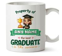 MUGFFINS Personalised Mug for Graduate Woman - in English - Property of - Funny Custom Gift for Colleagues - Ceramic 11oz Mug