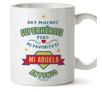 MUGFFINS Personalised Mug for Grandfather/Grandpa - in Spanish - Hay muchos súper héroes - Funny Custom Gift - Ceramic 11oz Mug