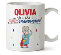 MUGFFINS Personalised Mug for Grandmother/Grandma - in English - You are Super! - Funny Custom Gift - Ceramic 11oz Mug