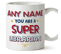 MUGFFINS Personalised Mug for Librarian - in English - You are Super - Funny Custom Gift for Colleagues - Ceramic 11oz Mug