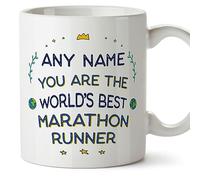 MUGFFINS Personalised Mug for Marathon Runner - in English - World's Best - Funny Custom Gift for Colleagues - Ceramic 11oz Mug