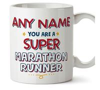 MUGFFINS Personalised Mug for Marathon Runner - in English - You are Super - Funny Custom Gift for Colleagues - Ceramic 11oz Mug