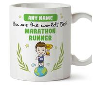 MUGFFINS Personalised Mug for Marathon Runner Man - in English - You are World's Best - Funny Custom Gift for Colleagues - Ceramic 11oz Mug