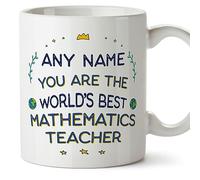 MUGFFINS Personalised Mug for Mathematics Teacher - in English - World's Best - Funny Custom Gift for Colleagues - Ceramic 11oz Mug
