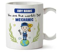 MUGFFINS Personalised Mug for Mechanic Man - in English - You are World's Best - Funny Custom Gift for Colleagues - Ceramic 11oz Mug