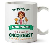 MUGFFINS Personalised Mug for Oncologist Woman - in English - Property of - Funny Custom Gift for Colleagues - Ceramic 11oz Mug