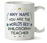 MUGFFINS Personalised Mug for Philosophy Teacher - in English - World's Best - Funny Custom Gift for Colleagues - Ceramic 11oz Mug