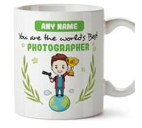 MUGFFINS Personalised Mug for Photographer Man - in English - You are World's Best - Funny Custom Gift for Colleagues - Ceramic 11oz Mug